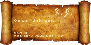 Kerper Julianna névjegykártya